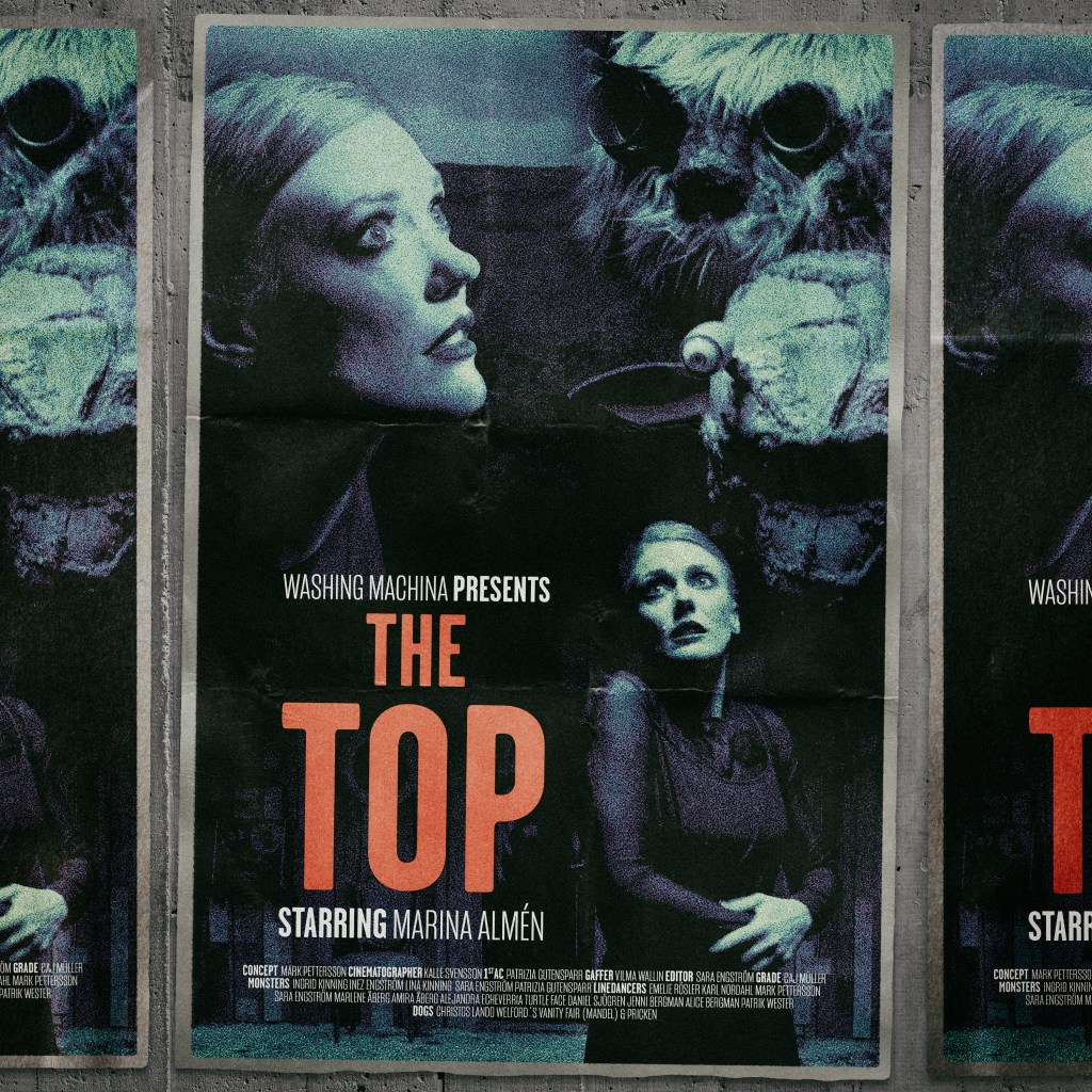 The Top — single artwork by Washing Machina, movie poster style with Marina Almén